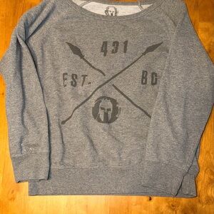 Gray Graphic Sweatshirt with Spartan Logo - Women's